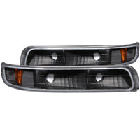 Thumbnail for ANZO 1999-2002 Chevrolet Silverado 1500 Euro Parking Lights Black w/ Amber Reflector