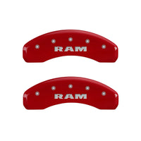 Thumbnail for MGP 4 Caliper Covers Engraved Front & Rear RAM Red finish silver ch