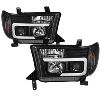 Thumbnail for Spyder 08-13 Toyota Sequoia Projector Headlights - Light Bar DRL - Black PRO-YD-TTU07V2-LB-BK
