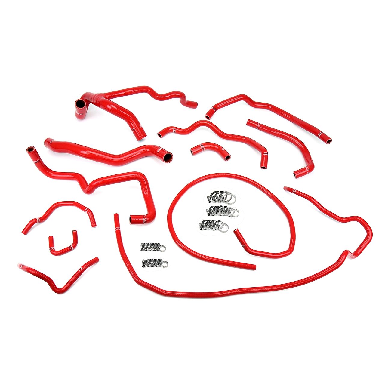 HPS Red Reinforced Silicone Radiator + Heater Hose Kit Coolant for Mazda 10-13 Mazdaspeed 3 2.3L Turbo
