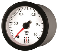 Thumbnail for Autometer Stack 52mm 0-1 Bar M10 Male Pro Stepper Motor Fuel Pressure Gauge - White