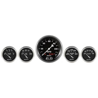 Thumbnail for Auto Meter Gauge Kit 5 pc. 3 3/8in & 2 1/16in GPS Speedometer Old Tyme Black
