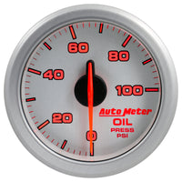 Thumbnail for Autometer Airdrive 2-1/6in Oil Pressure Gauge 0-100 PSI - Silver