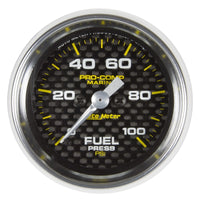 Thumbnail for Autometer Marine Carbon Fiber 2-1/16in 100 PSI Digital Stepper Motor Fuel Pressure Gauge