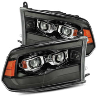 Thumbnail for AlphaRex 09-18 Dodge Ram 1500HD PRO-Series Proj Headlights Plank Style Black w/Seq Signal/Smoked DRL