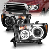 Thumbnail for ANZO 2007-2013 Toyota Tundra Projector Headlights w/ Halo Black (CCFL)