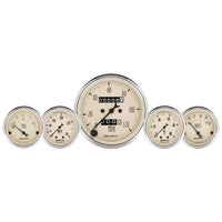 Thumbnail for AutoMeter Gauge Kit 5 Pc. 3-1/8in. & 2-1/16in. Mech. Speedo. Wtmp & Oilp Antq Beige