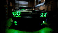 Thumbnail for Oracle 15-21 Dodge Challenger Waterproof LED Fog Light Halo Kit - ColorSHIFT SEE WARRANTY