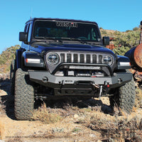 Thumbnail for Westin 18-19 Jeep Wrangler JL WJ2 Full Width Front Bumper w/Bull Bar Textured Black