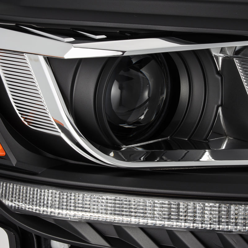 AlphaRex 19-21 Ford Ranger LUXX LED Proj Headlights Plank Style Black w/Seq Signal/DRL