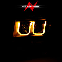 Thumbnail for ANZO 2009-2014 Ford F-150 Projector Headlights w/ U-Bar Switchback Black w/ Amber