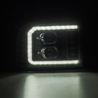 Thumbnail for AlphaRex 05-07 Ford F250/350/450/550 Super Duty PRO-Series Proj. Headlights Blk w/Seq Sig. + SWB DRL