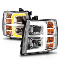 Thumbnail for ANZO 2007-2013 Chevrolet Silverado 1500 Projector w/ Light Bar Chrome Housing w/ Sequential