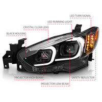 Thumbnail for ANZO 2014-2015 Mazda 6 Projector Headlights w/ Plank Style Design Black