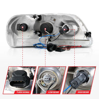 Thumbnail for ANZO 1997.5-2003 Ford F-150 Projector Headlights w/ Halo Chrome 1pc
