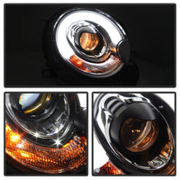 Thumbnail for Spyder Mini Cooper 2007-2012 Projector Headlights Halogen Model Only - DRL Black PRO-YD-MC07-DRL-BK