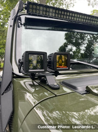 Thumbnail for Go Rhino 18-20 Jeep Wrangler JL/JLU/Gladiator JT XE Windshield Light Bar Mount - 50in Single Row
