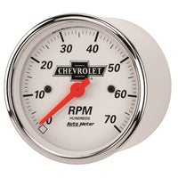 Thumbnail for Autometer Arctic White GM 3-1/8in 7000RPM 4, 6, 8 Cyl Electrical Tachometer Gauge