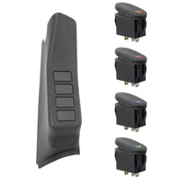 Thumbnail for Rugged Ridge A-Pillar 4 Switch Pod Black RHD 11-18 Jeep Wrangler JK