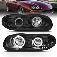 Thumbnail for ANZO 1998-2002 Chevrolet Camaro Projector Headlights w/ Halo Black