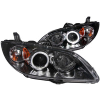 Thumbnail for ANZO 2004-2008 Mazda 3 Projector Headlights w/ Halo Black (CCFL)