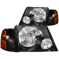 Thumbnail for ANZO 2002-2005 Ford Explorer Crystal Headlights Black w/ Corner Lights 2pc