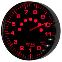 Thumbnail for Autometer Spek-Pro Gauge Tachometer 5in 11K Rpm W/Shift Light & Peak Mem Black/Black