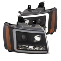 Thumbnail for ANZO 07-14 Chevy Tahoe Projector Headlights w/ Plank Style Design Black w/ Amber