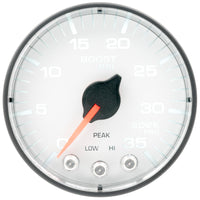 Thumbnail for Autometer Spek-Pro 2 1/16in 35PSI Stepper Motor W/Peak & Warn White/Black Boost Gauge