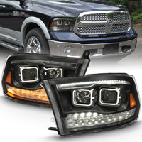 Thumbnail for ANZO 2009-2018 Dodge Ram 1500 Projector H.L. Switchback Black Amber