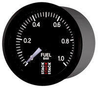 Thumbnail for Autometer Stack 52mm 0-1 Bar M10 Male Pro Stepper Motor Fuel Pressure Gauge - Black