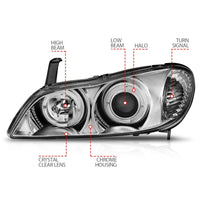 Thumbnail for ANZO 2000-2004 Infiniti I30 Projector Headlights w/ Halo Chrome