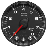 Thumbnail for Autometer Spek-Pro Black 2 1/16 inch 8K RPM Tach w/ Shift Light and Peak Memory
