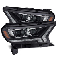 Thumbnail for AlphaRex 19-21 Ford Ranger LUXX LED Proj Headlights Plank Style Black w/Seq Signal/DRL