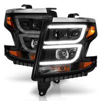 Thumbnail for ANZO 2015-2020 Chevy Tahoe Projector Headlights Plank Style Black w/DRL