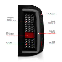 Thumbnail for ANZO 2007-2013 Chevrolet Silverado1500/ 2500/ 3500 LED Tail Lights w/ Light Bar Black Housing Smoke