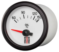 Thumbnail for Autometer Stack 52mm 60-150 Deg C M10 Male Electric Oil Temp Gauge - White