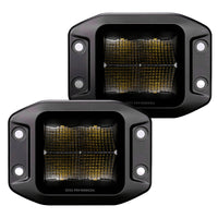 Thumbnail for Go Rhino Xplor Blackout Series Cube LED Flood Light Kit (Flush Mount) 3x3 - Blk (Pair)