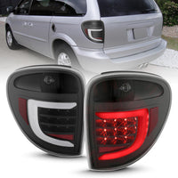 Thumbnail for ANZO 2004-2007 Dodge  Grand Caravan LED Tail Lights w/ Light Bar Black Housing Clear Lens
