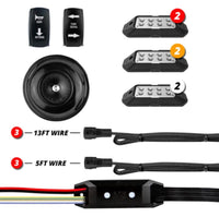 Thumbnail for XK Glow ATV UTV Standard DOT Street Legal Conversion Signal/Horn Kit - 2 White 2 Red 2 Amber Pods