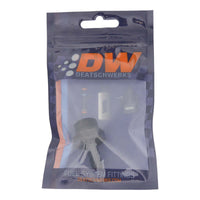 Thumbnail for DeatschWerks 8AN ORB Male to 5/16in Male Triple Barb Fitting (Incl O-Ring) - Anodized Matte Black