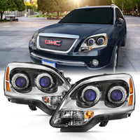 Thumbnail for ANZO 2007-2008 Gmc Acadia Crystal Headlight Chrome Amber(OE)
