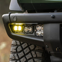 Thumbnail for Baja Designs 21-22 Ford Bronco w/Steel Bumper S2 SAE Pro Fog Pocket Light Kit w/Upfitter - Amber