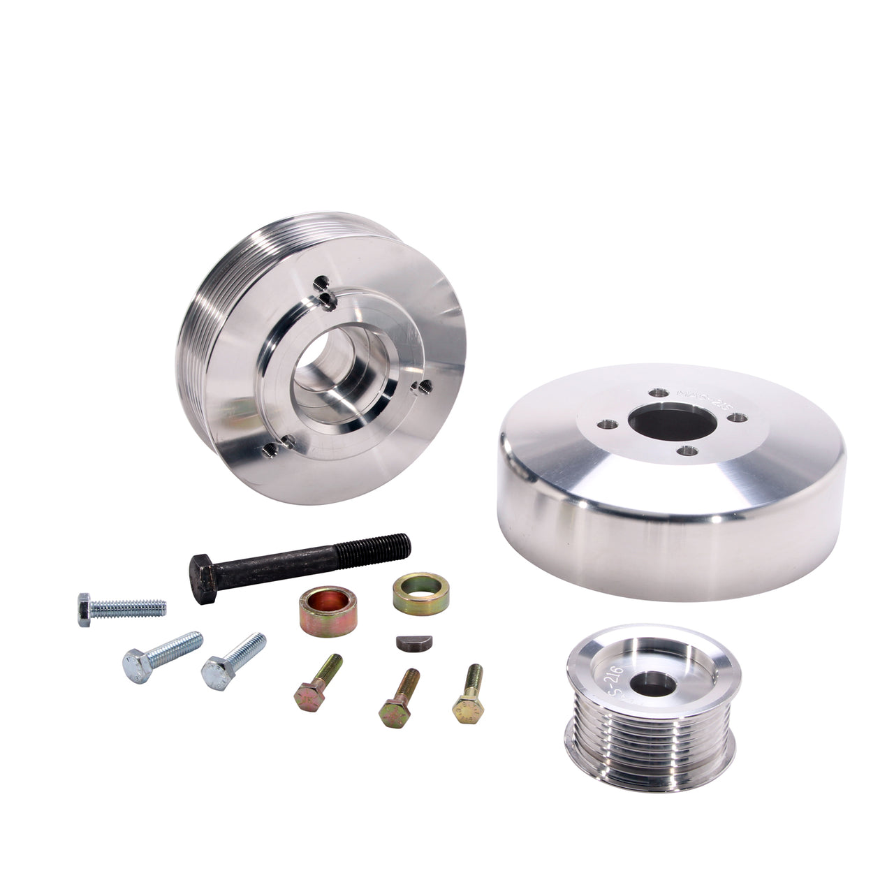 1997-2004 FORD 4.6L/5.4L F-SERIES/EXPED 3 PC UNDER DRIVE PULLEYS (ALUMINUM)