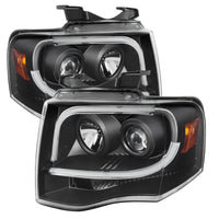 Thumbnail for Spyder Ford Expedition 07-13 Projector Headlights Light Tube DRL Blk PRO-YD-FE07-LTDRL-BK
