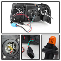 Thumbnail for Spyder Ford Ranger 01-11 1PC Projector Headlights LED Halo LED Blk Smke PRO-YD-FR01-1PC-HL-BSM