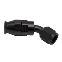 Thumbnail for DeatschWerks 6AN Female Swivel 45-Degree Hose End PTFE (Incl 1 Olive Insert) - Anodized Matte Black