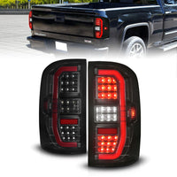 Thumbnail for ANZO 14-18 GMC Sierra 1500 Full LED Taillights Black Housing Smoke Lens (w/C Light Bars)