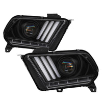 Thumbnail for Spyder 13-14 Ford Mustang (HID Only) Projector Headlights w/Turn Signals - Blk PRO-YD-FM13HID-BK