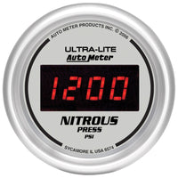 Thumbnail for Autometer Ultra-Lite 2-1/16in 1600 PSI Digital Nitrous Pressure Gauge - Silver